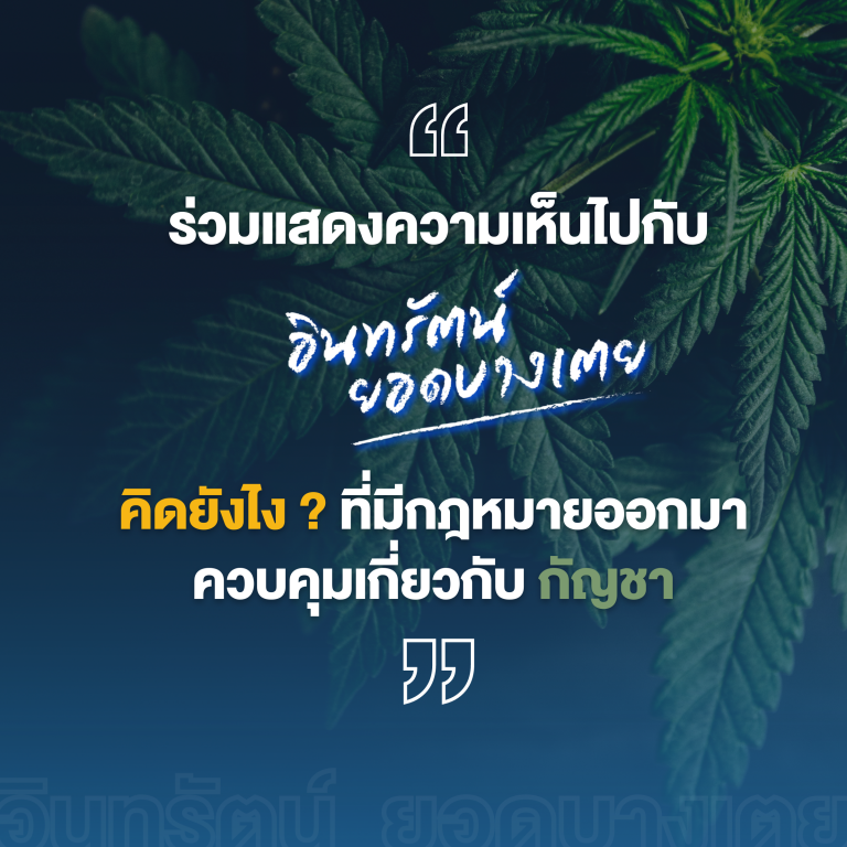 “คิดยังไง? ที่มีกฎหมายออกมาควบคุมกัญชา-กัญชง เพิ่มขึ้น”